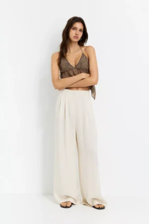Darted smart trousers Cream